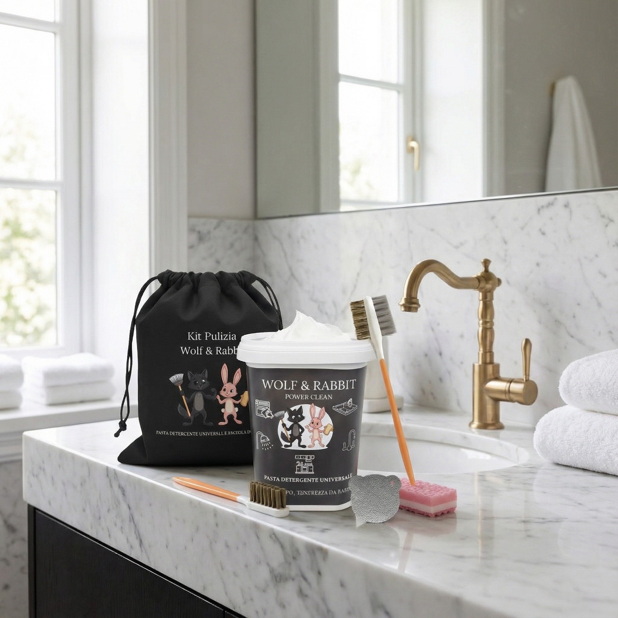 KIT PULIZIA WOLF & RABBIT POWER CLEAN , PAST DETERGENTE MULTIUSO